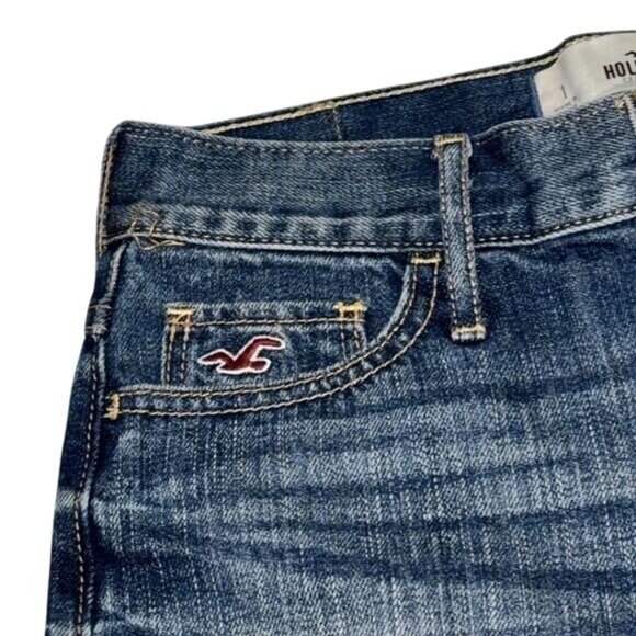Hollister Womens Denim Cutoff Shorts W25 Size 1 Distressed Frayed Hem Blue - Picture 3 of 10